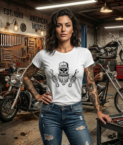 Shirt mechaniker totenkopf - t-shirt,